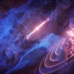 Đám mây khí vũ trụ nhấp nháy đồng bộ với lỗ đen quay vòng